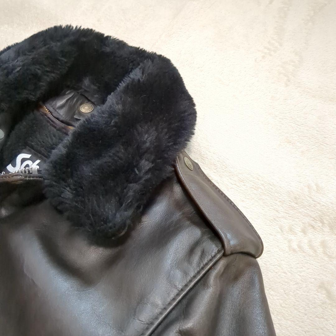 schott ショット G-1 襟ボア ライナー レザージャケット 40 黒 SCHOTT