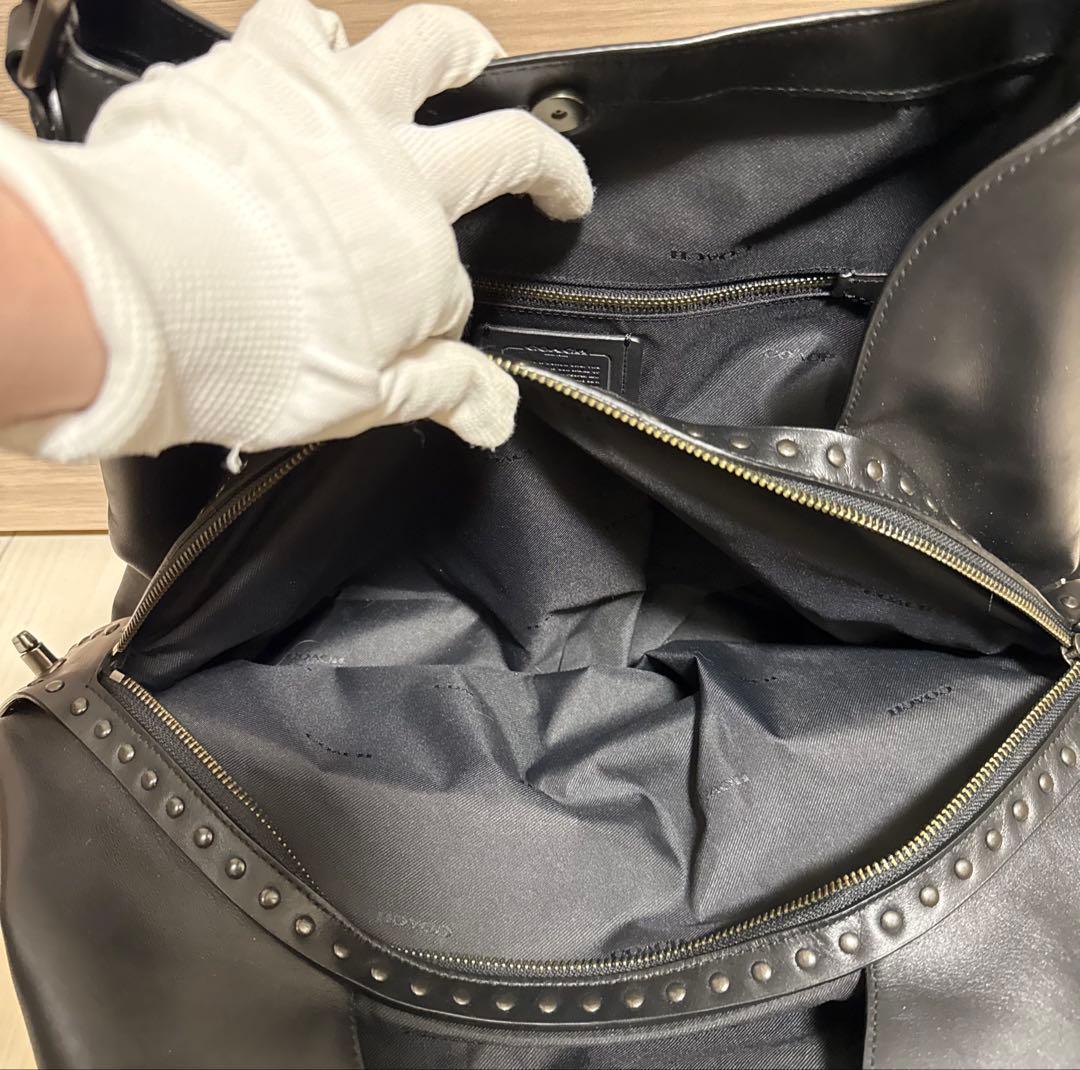 【美品】COACH イーディーショルダーバッグ シグネチャー レザー フリンジ