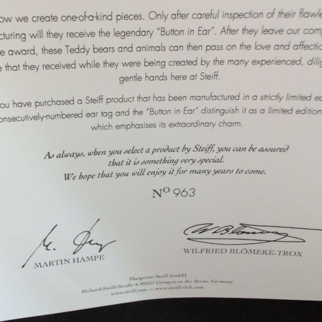 シュタイフ　ダッフィー 東京ディズニーシー10周年