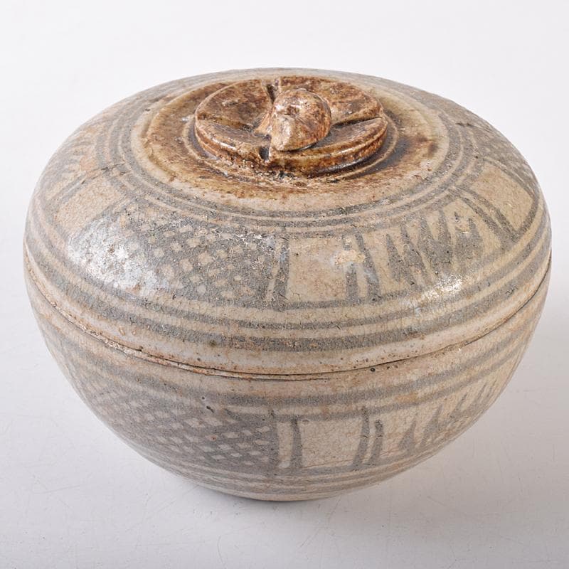 タイ古陶磁　スンコロク　宋胡録　合子　蓋物　時代箱付　V　R8164