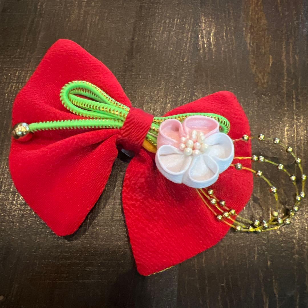 ラ*ン様 七五三 三歳 着物 被布 小物一式 フルセット 正絹 梅 鼓 肌襦袢付