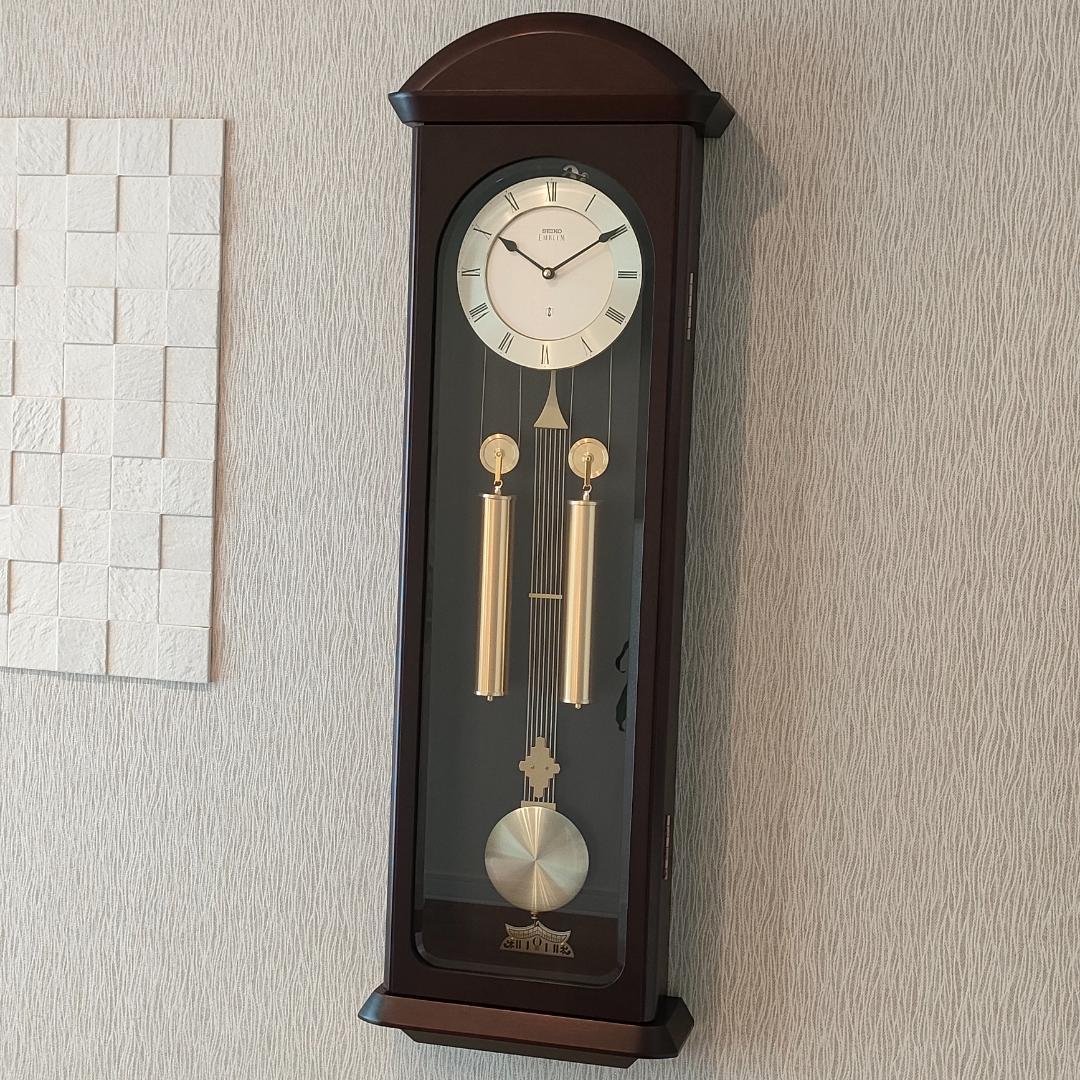 SEIKO　エンブレム　振り子時計　掛時計　柱時計