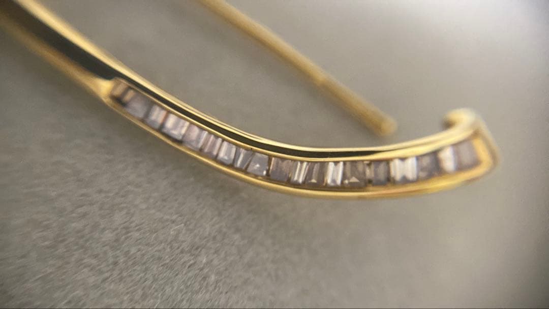 K18YG ブラウンダイヤモンド ピアス テーパー　0.30ct