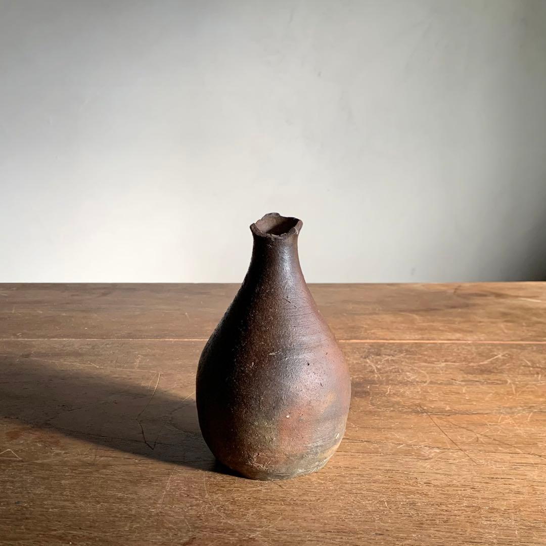 喜名 知花焼 焼締褐釉瓶 徳利 酒器 古美術 琉球美術 古道具