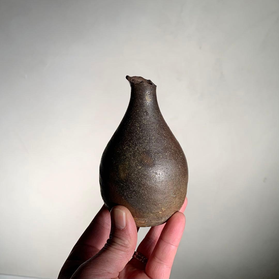 喜名 知花焼 焼締褐釉瓶 徳利 酒器 古美術 琉球美術 古道具