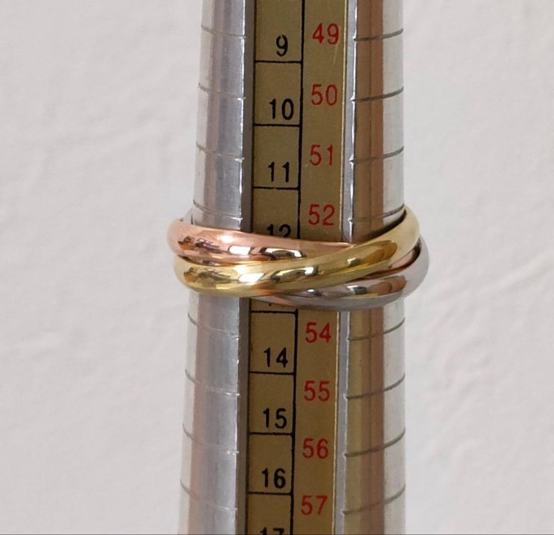 18金 K18 レディース トリニティリング 5.1ｇ 12～13号