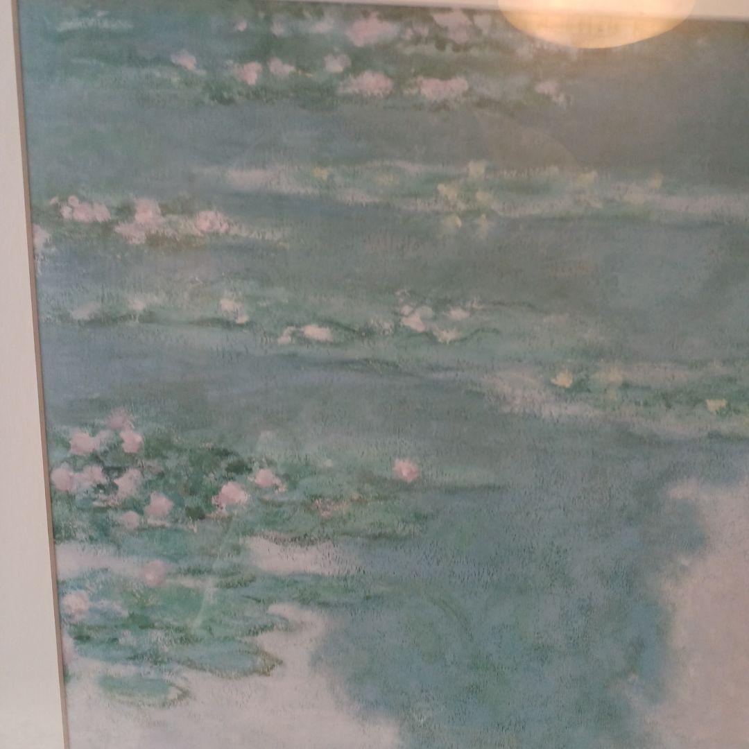 睡蓮 水彩画 大判 金色フレーム クロード・モネの**『睡蓮』**シリーズ。
