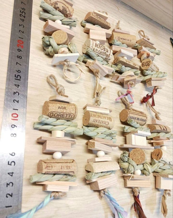 C340 インコ オオム カジカジ、ガジガジおもちゃセット かじり木