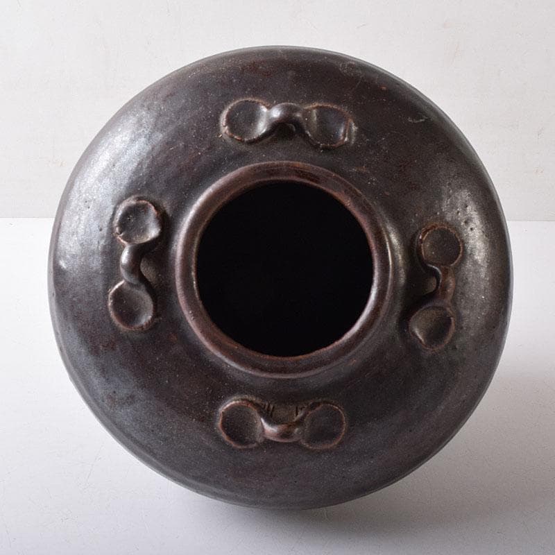 志戸呂焼 瀬戸焼 祖母懐 四耳壷 茶壷 C R8354H