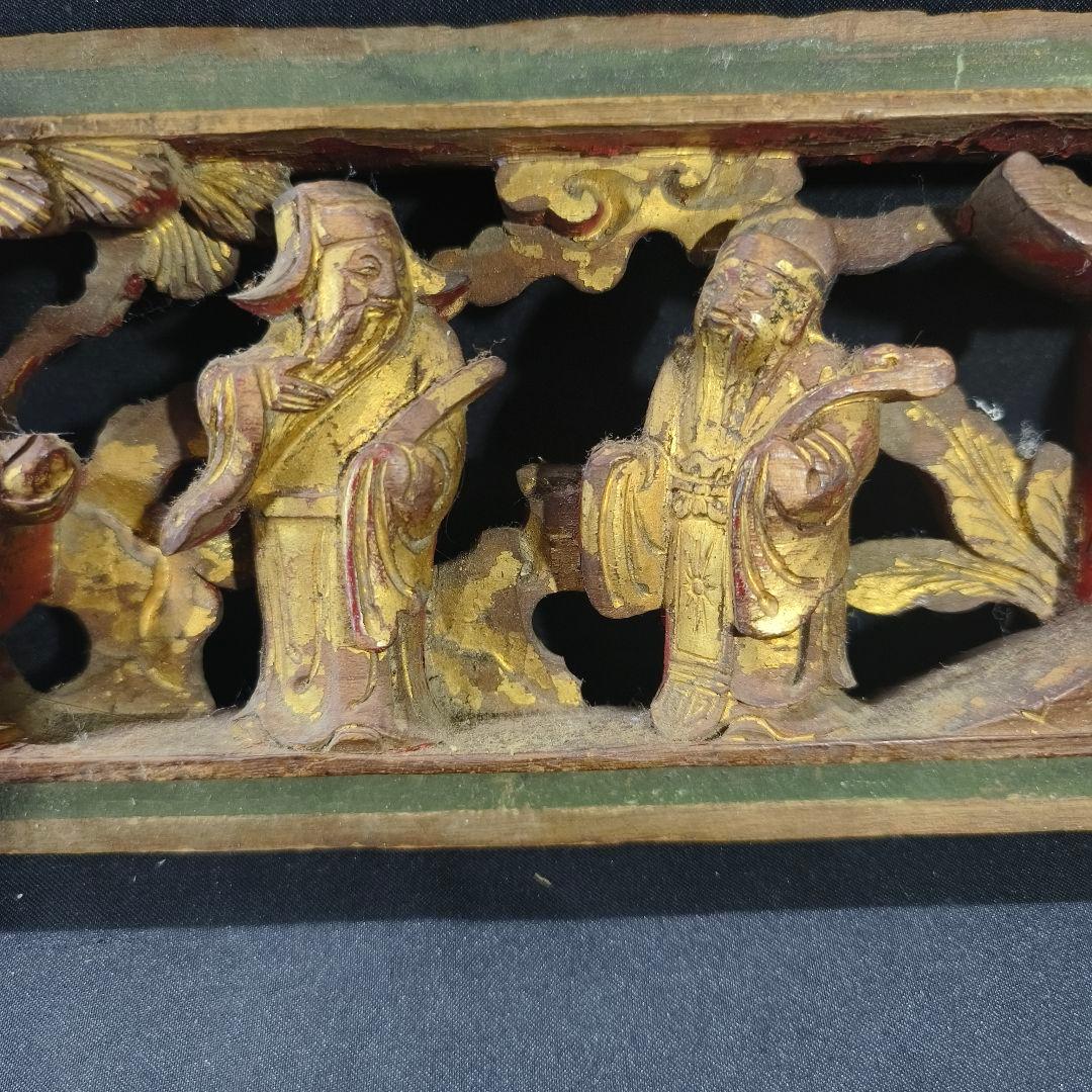 中国清朝骨董 欄間 木彫人物文 古美術 時代物旧家蔵出 蒐集家放出