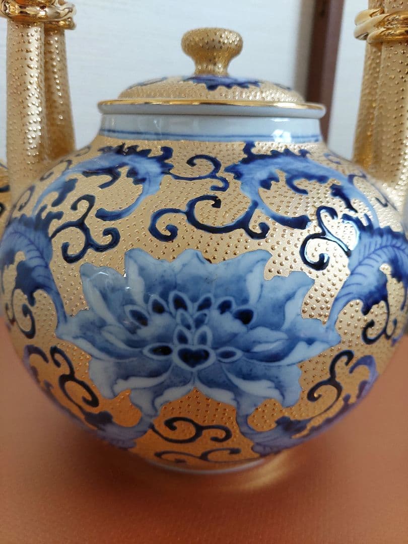 中国美術 中国台湾省 林三江 水注 飾り 置物 24金手工描金