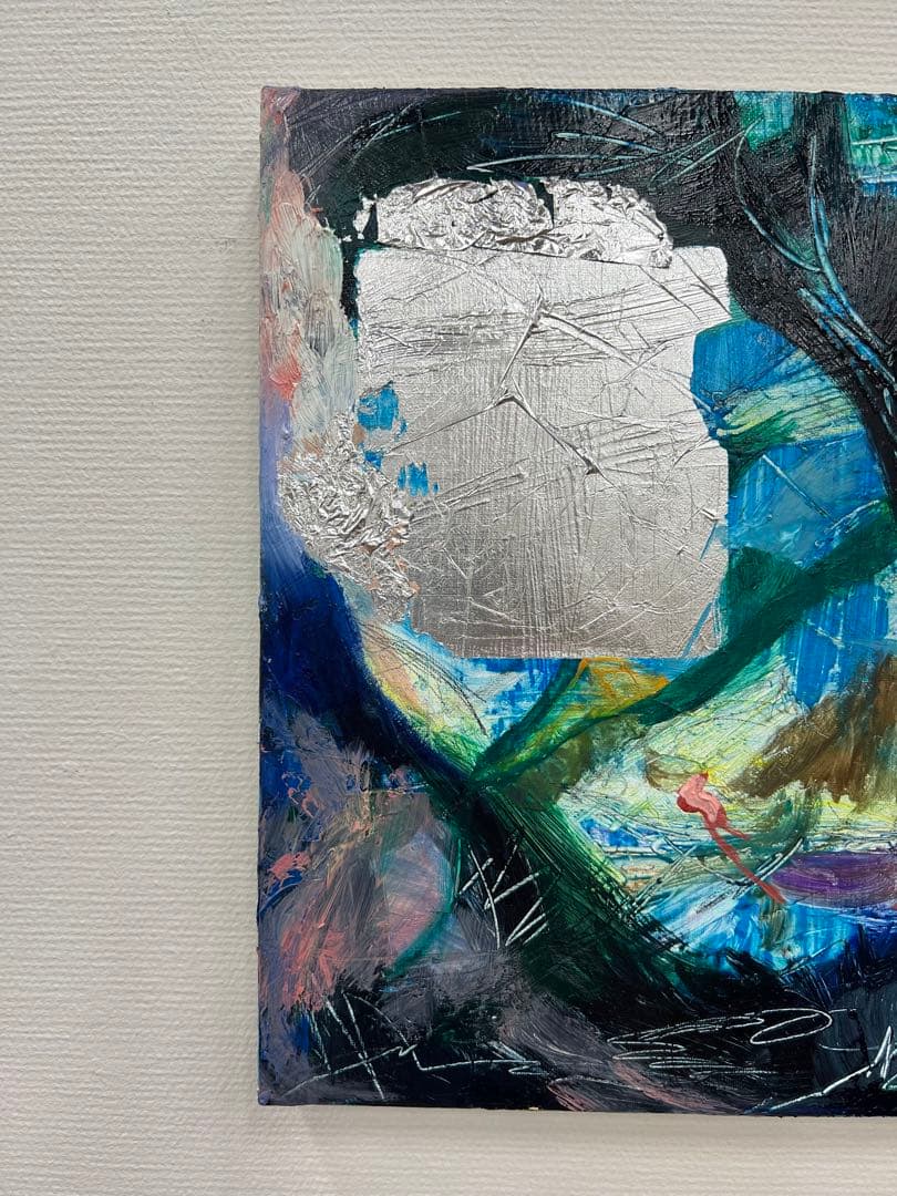 F6号】2000Hz、真夏の夢 油絵 原画 oil paintingブルー