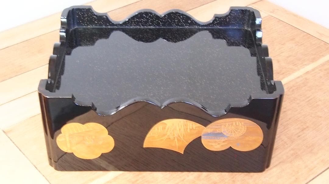 骨董・時代の美品】大名道具 宝箱 山水蒔絵 箱物/蓋物/菓子器/容器