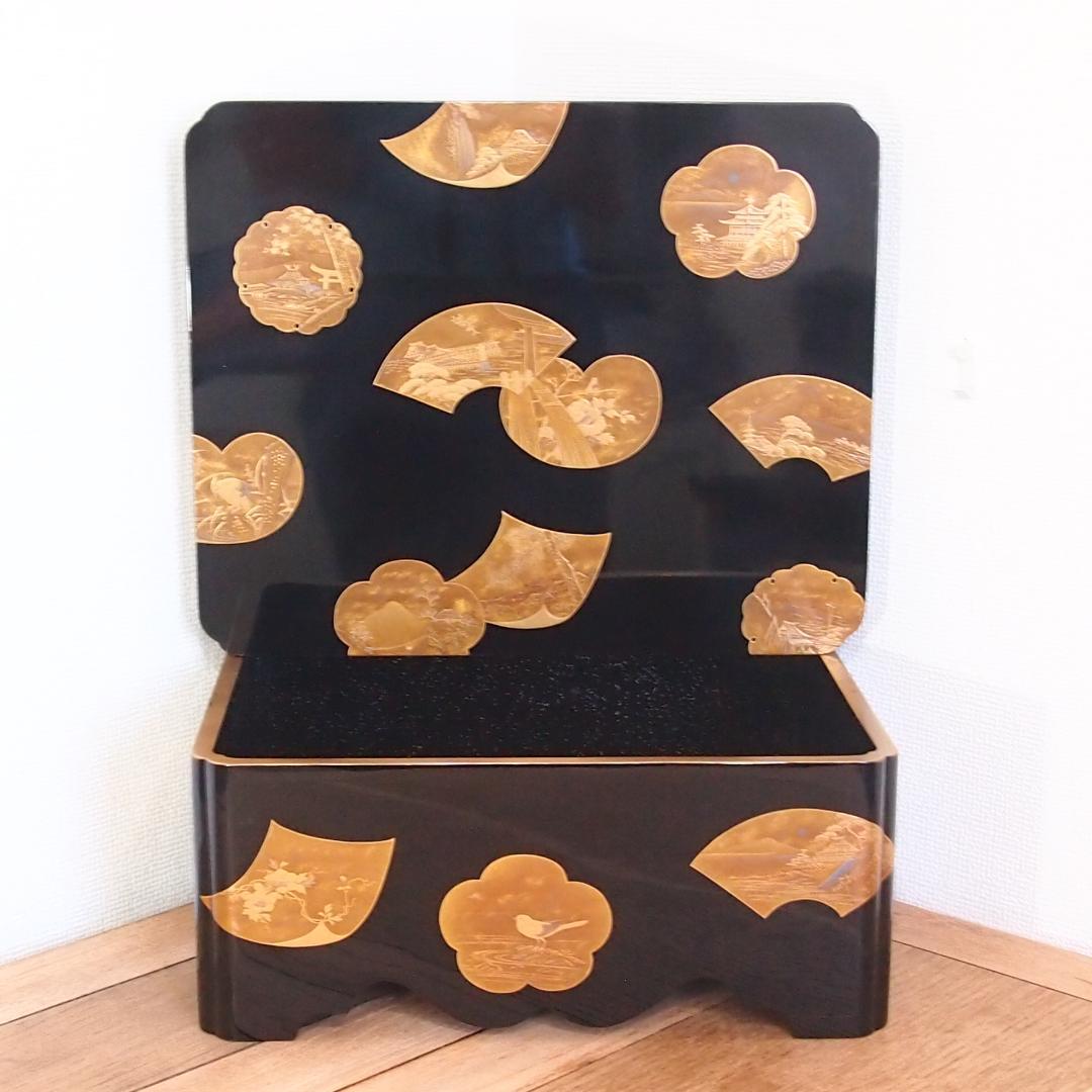 骨董・時代の美品】大名道具 宝箱 山水蒔絵 箱物/蓋物/菓子器/容器