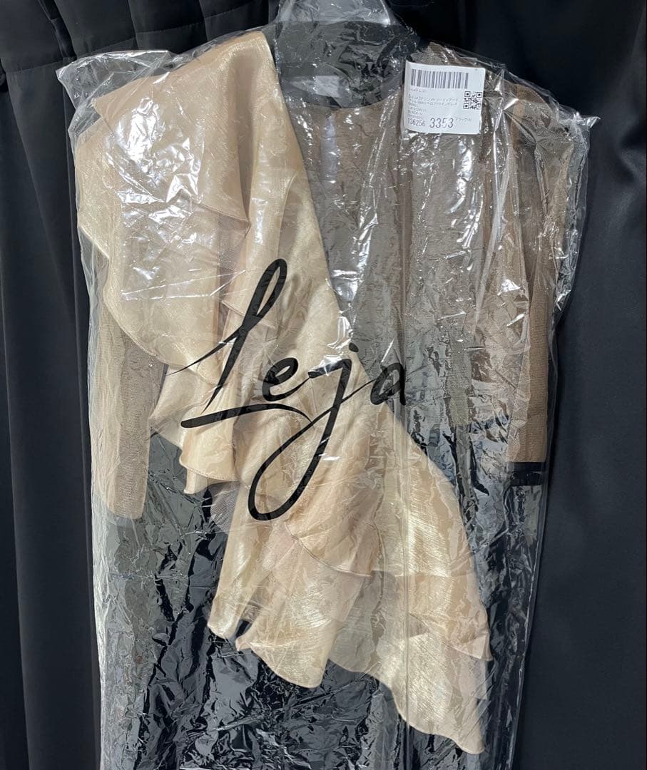 leja レジャ アシンメトリーティアードフリル3WAYベロアドレス S 新品