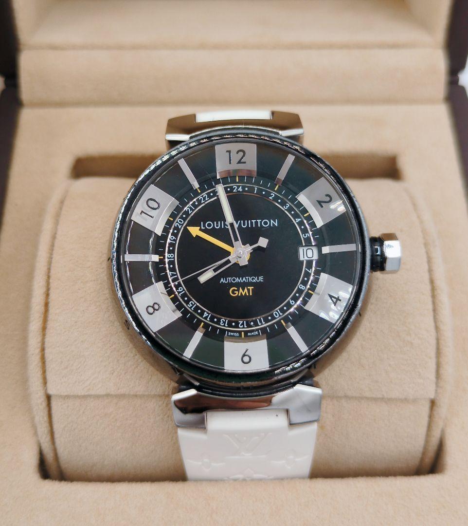 ルイ・ヴィトン　LOUIS VUITTON GMT 自動巻き 時計 ラバーベルト