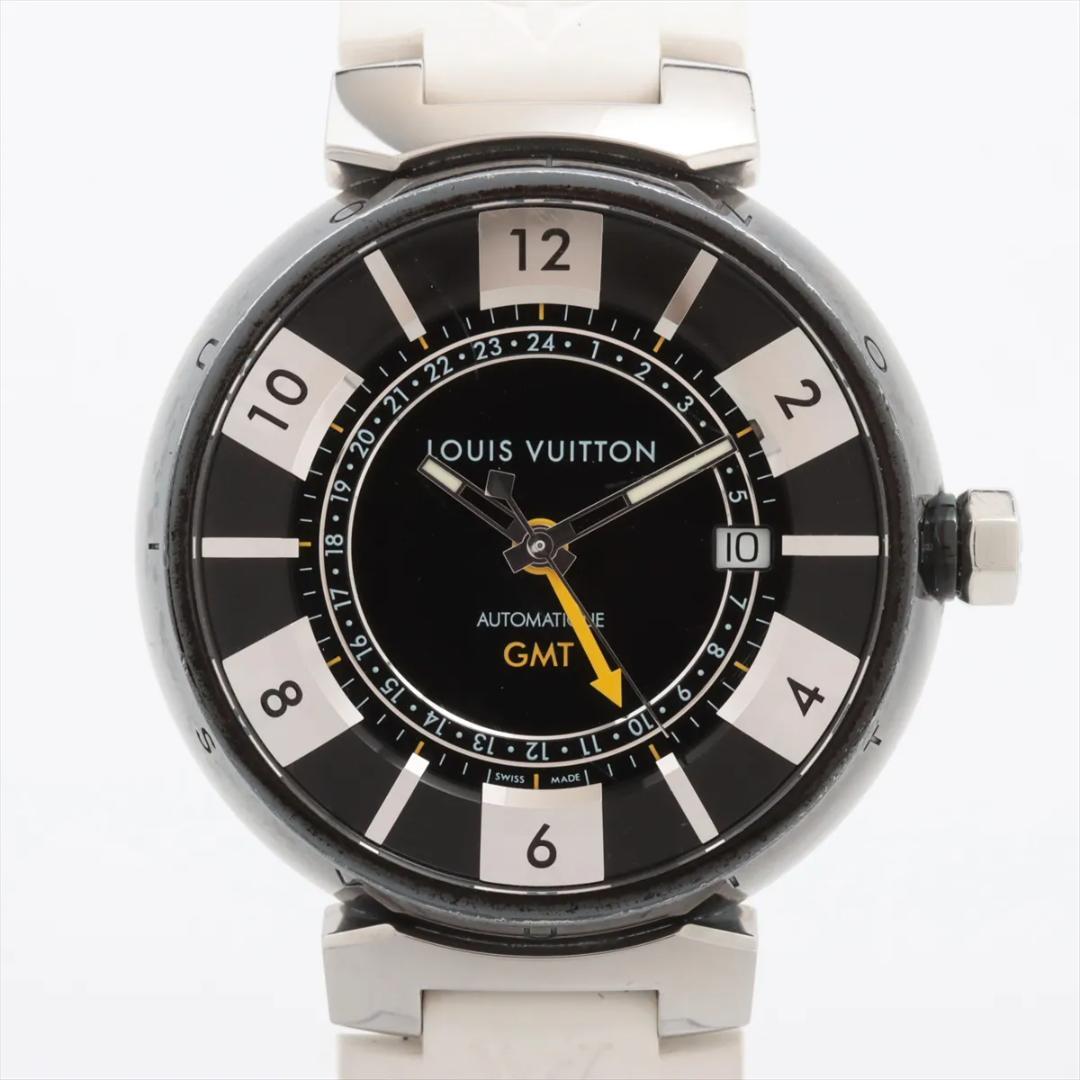 ルイ・ヴィトン　LOUIS VUITTON GMT 自動巻き 時計 ラバーベルト