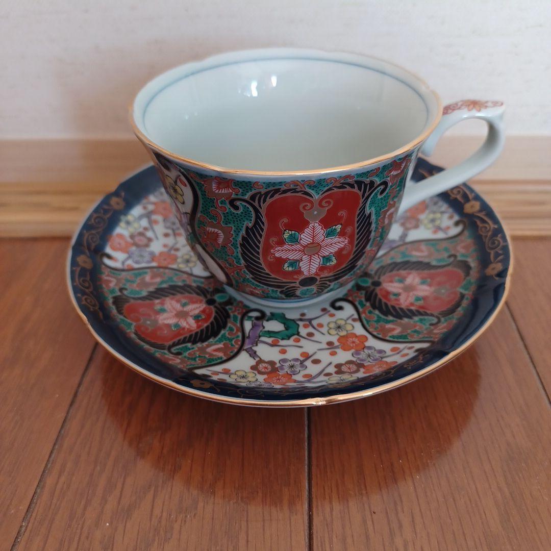 有田焼 古伊万里柄 林九郎作 コーヒーカップ&ソーサー 4客セット