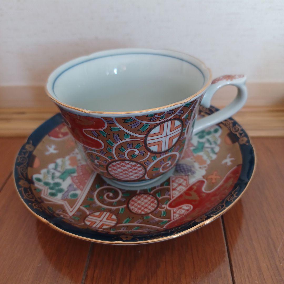 有田焼 古伊万里柄 林九郎作 コーヒーカップ&ソーサー 4客セット
