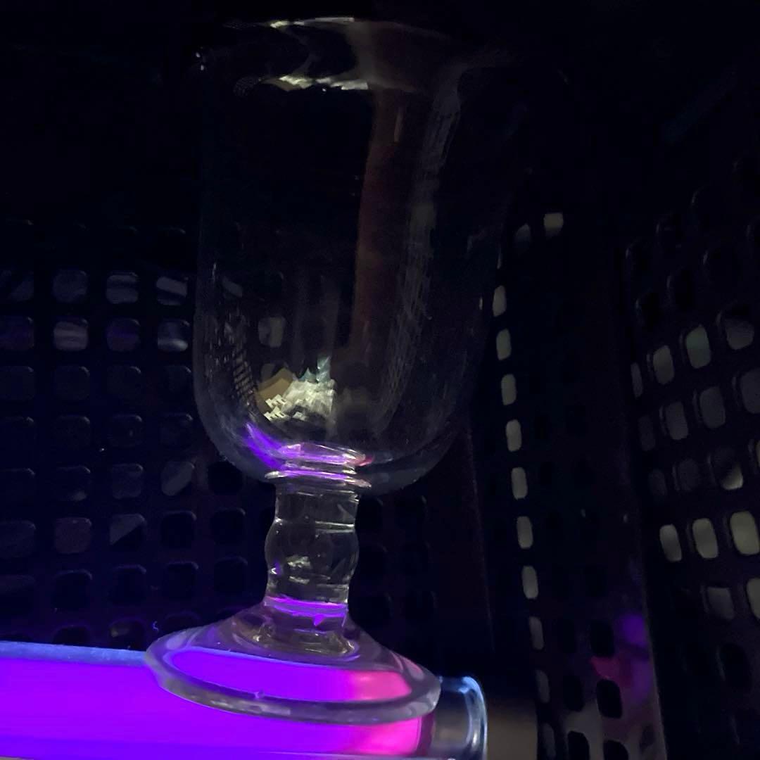 骨董 時代ガラス ゆらゆら 花フチリップ 氷コップ ウラン