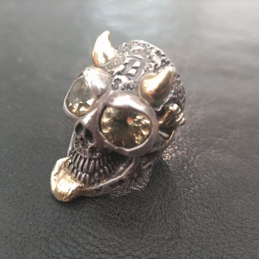 Bill Wall Leather 18Kパーツ多用 マスタースカルリング