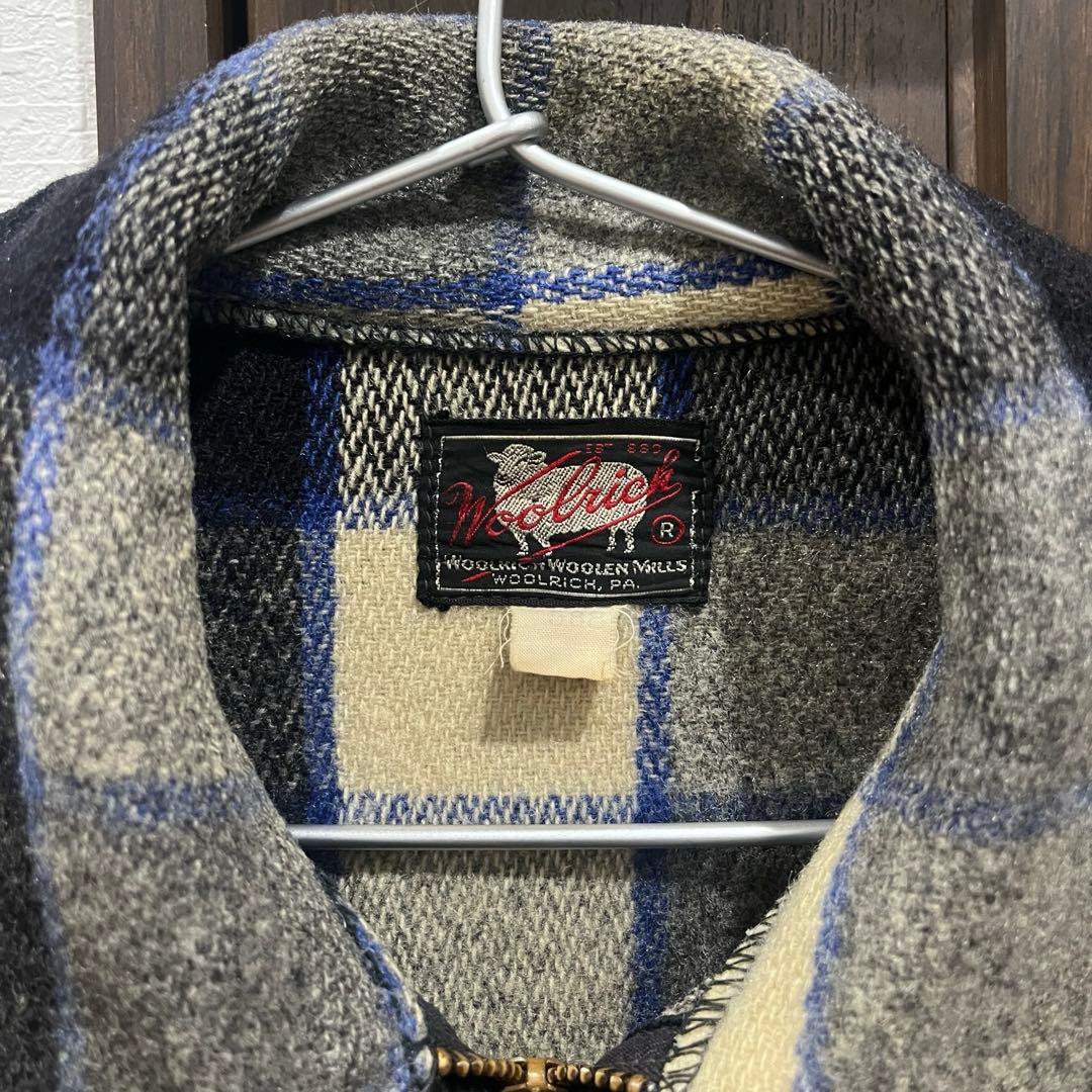 50s Woolrich ウール ジャケット CPO ジップ チェック