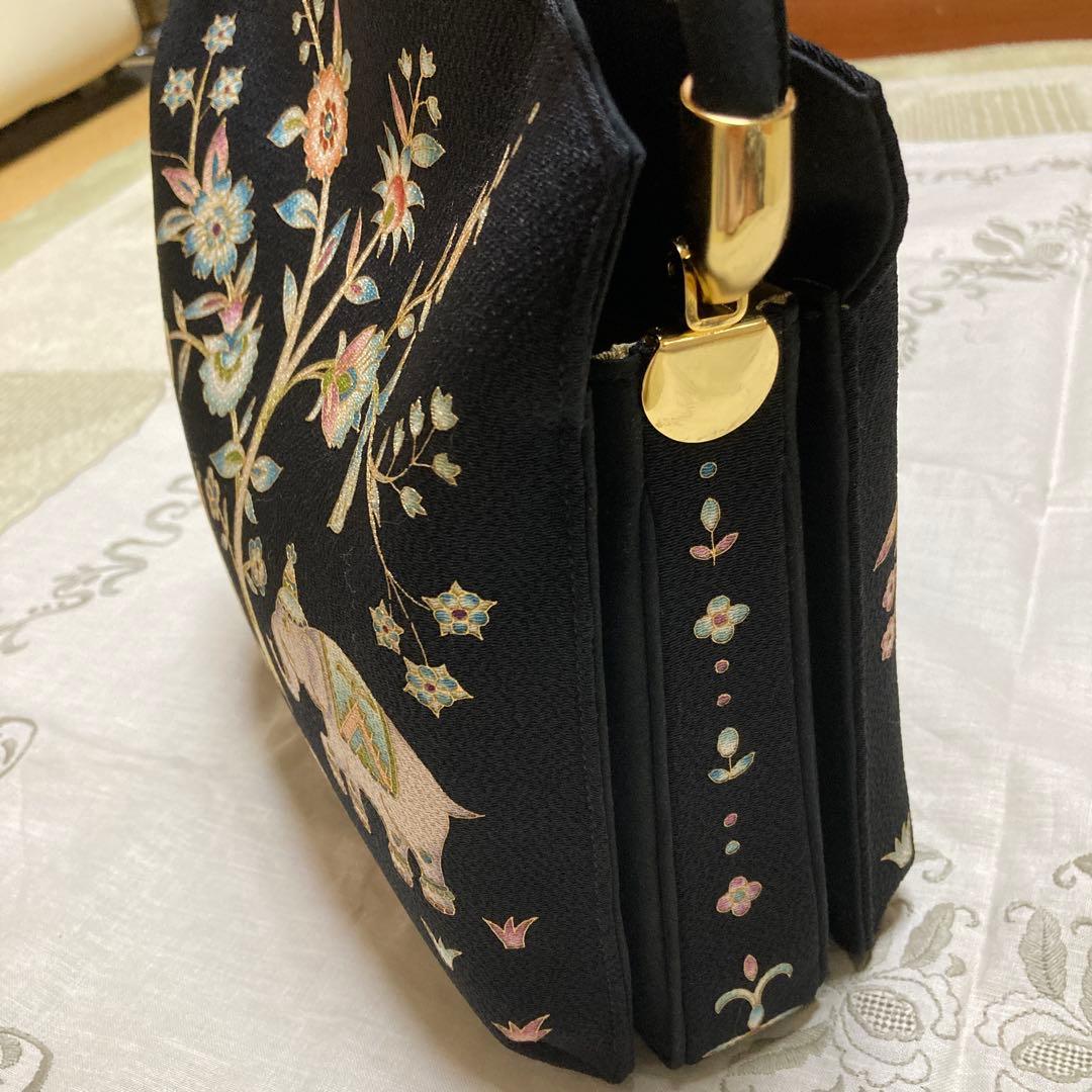 和装用バッグ 象と花の染め柄