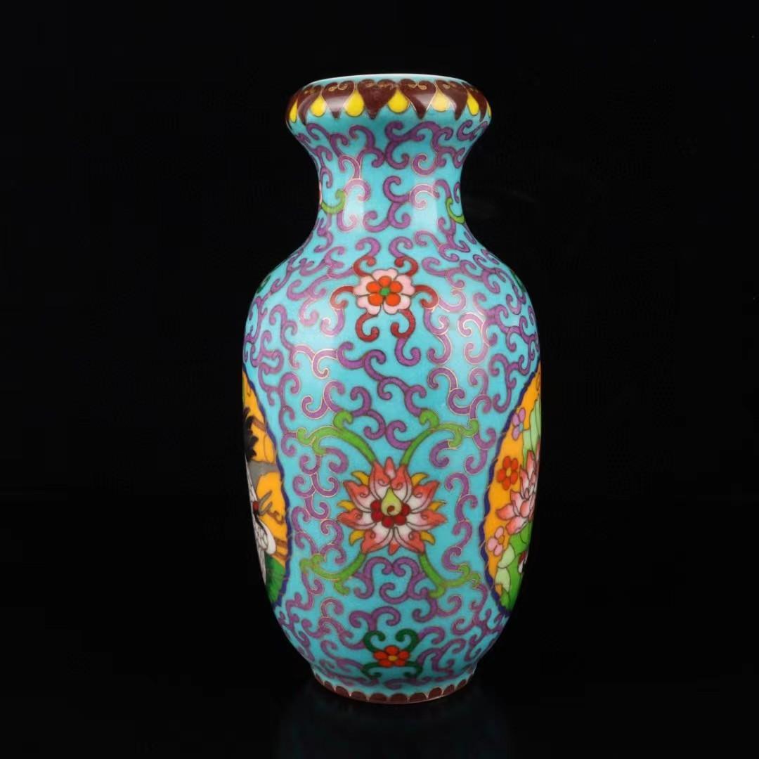 中国古美術✦大明成化紋款 粉彩麒麟纹盖罐✦茶道具・文房具・純手描き