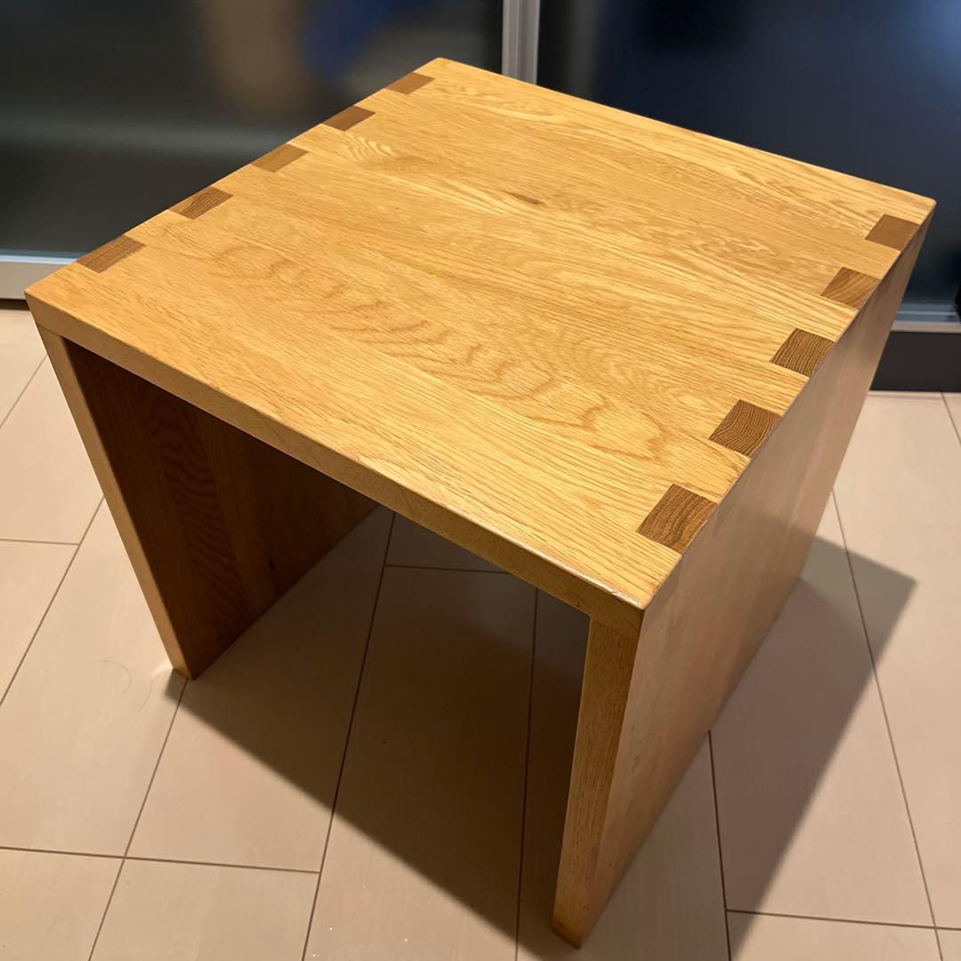 廃盤品 希少 無印良品 天然木 オーク材スツール ベンチ コの字 テーブルにも