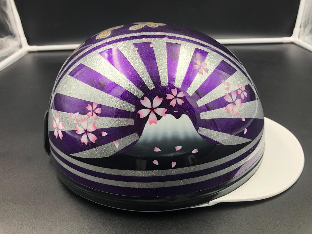 コルク半　カスタム　富士日章　三つボタン　パープルラップ　ラメ　桜　高級クリヤ