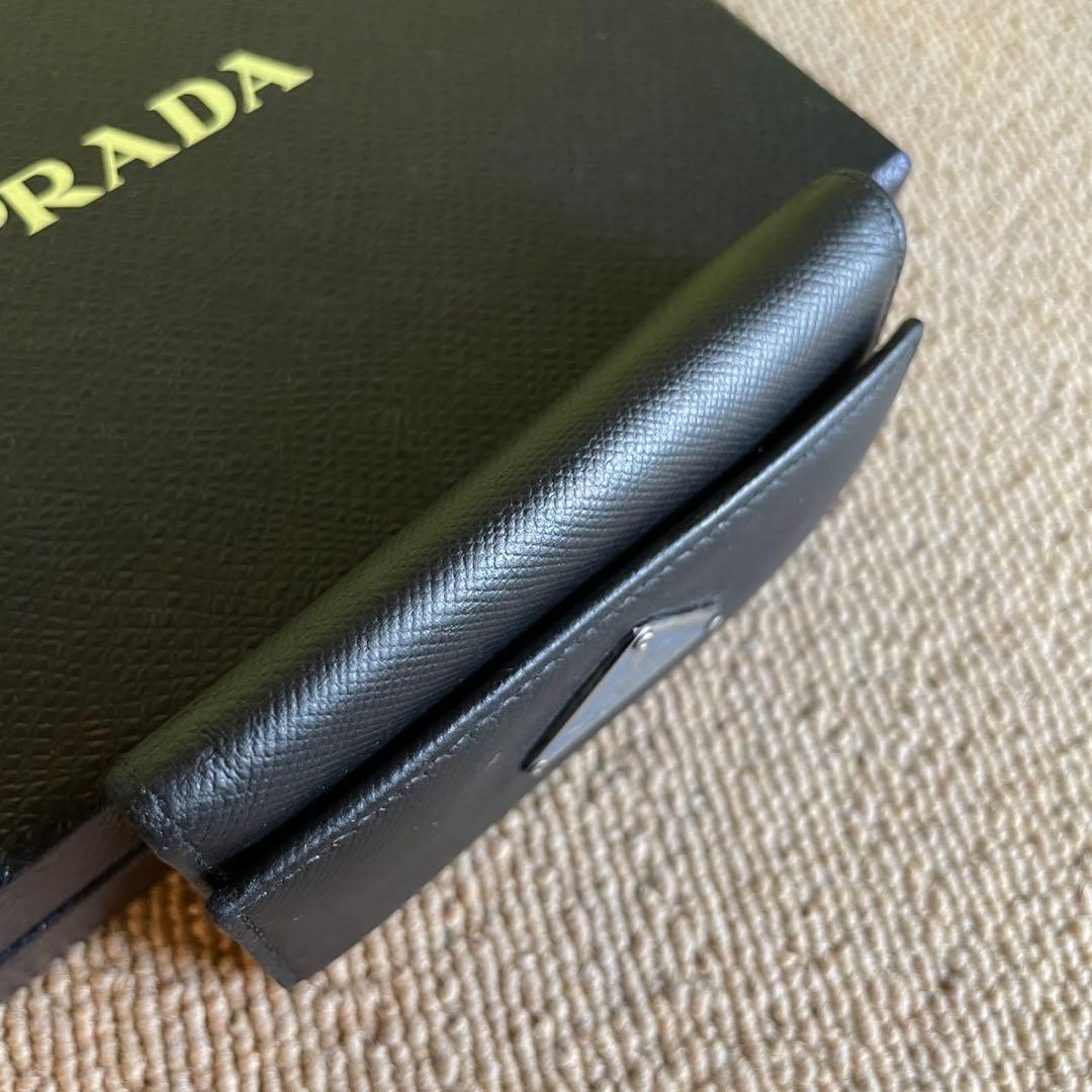 正規品❤️美品⭐️プラダ長財布 PRADA 男女 6連キーケース 三角