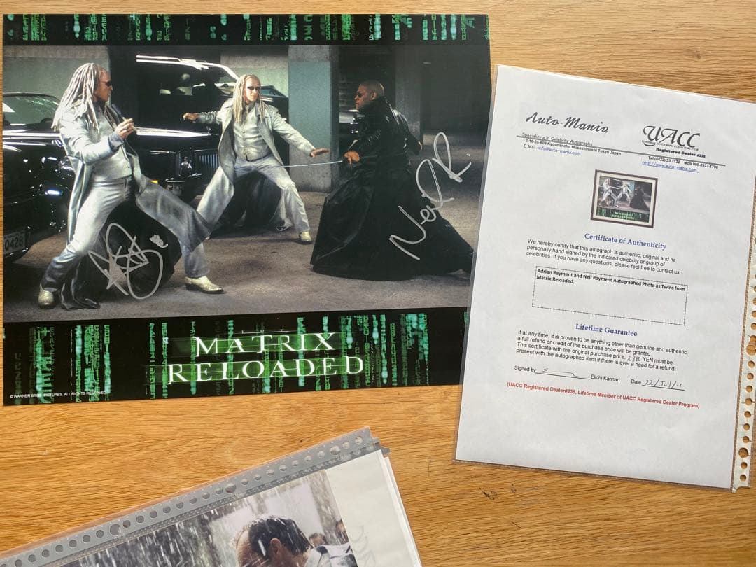映画 マトリックス サイン入り写真等6点セット キアヌ ネオ