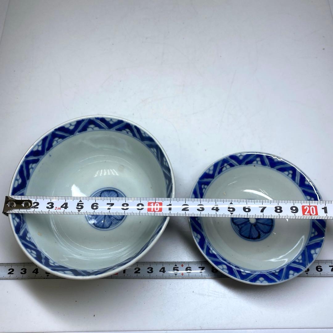 古伊万里 染付蓋茶碗 トヒチル W11.5cm/10cm 東N7-1026☆2F