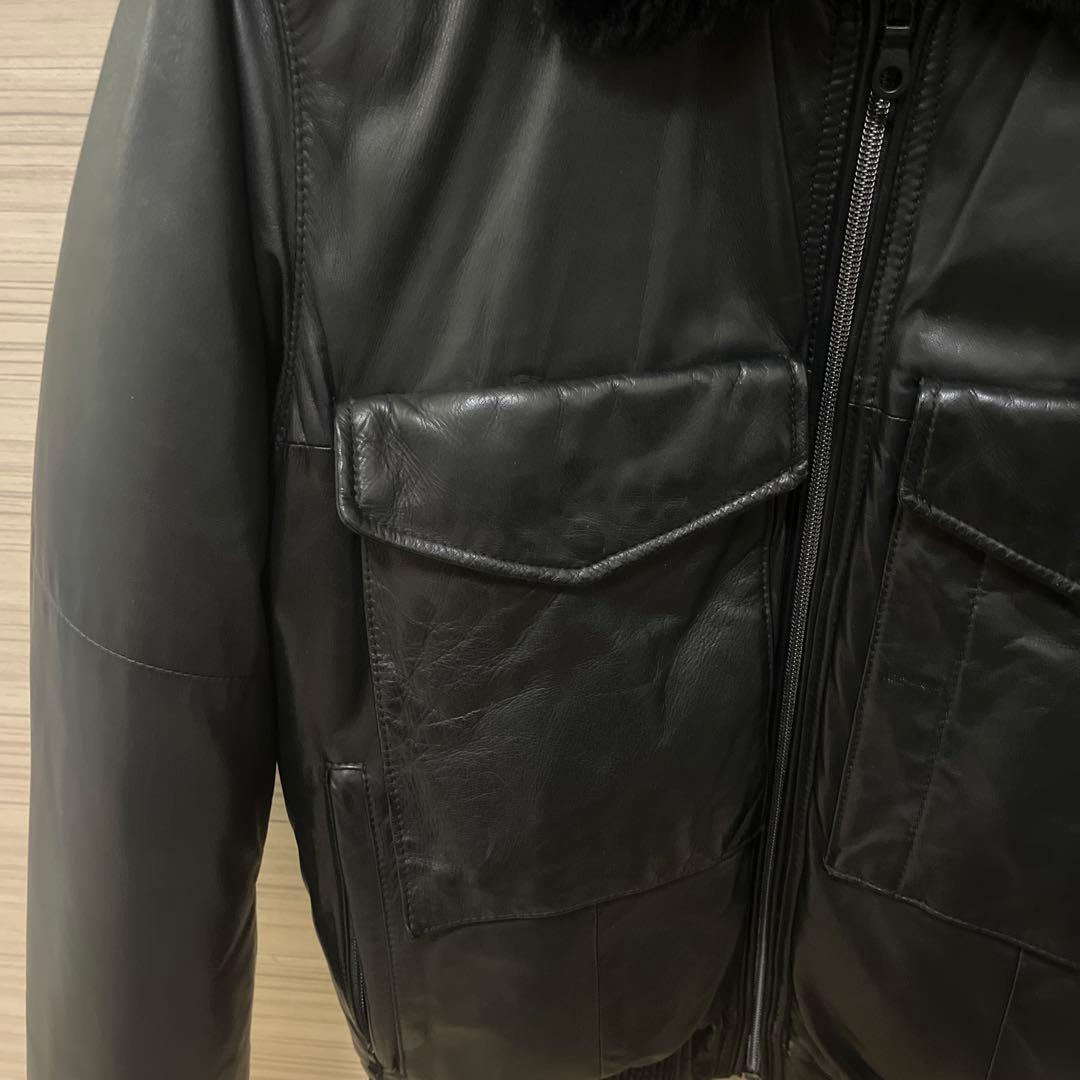 【AVIREX】 レザーダウンジャケット定価120,000円