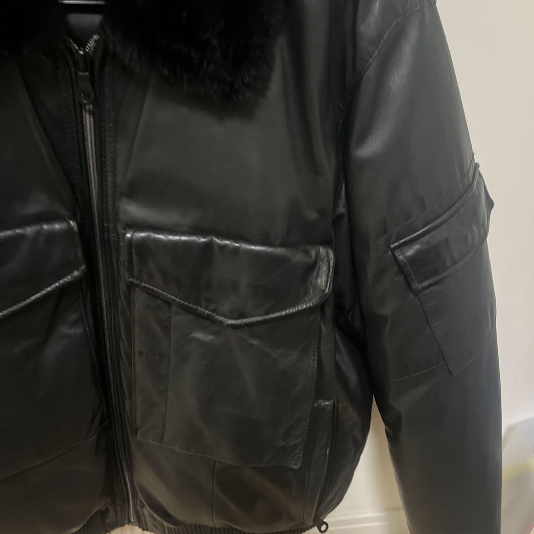 【AVIREX】 レザーダウンジャケット定価120,000円