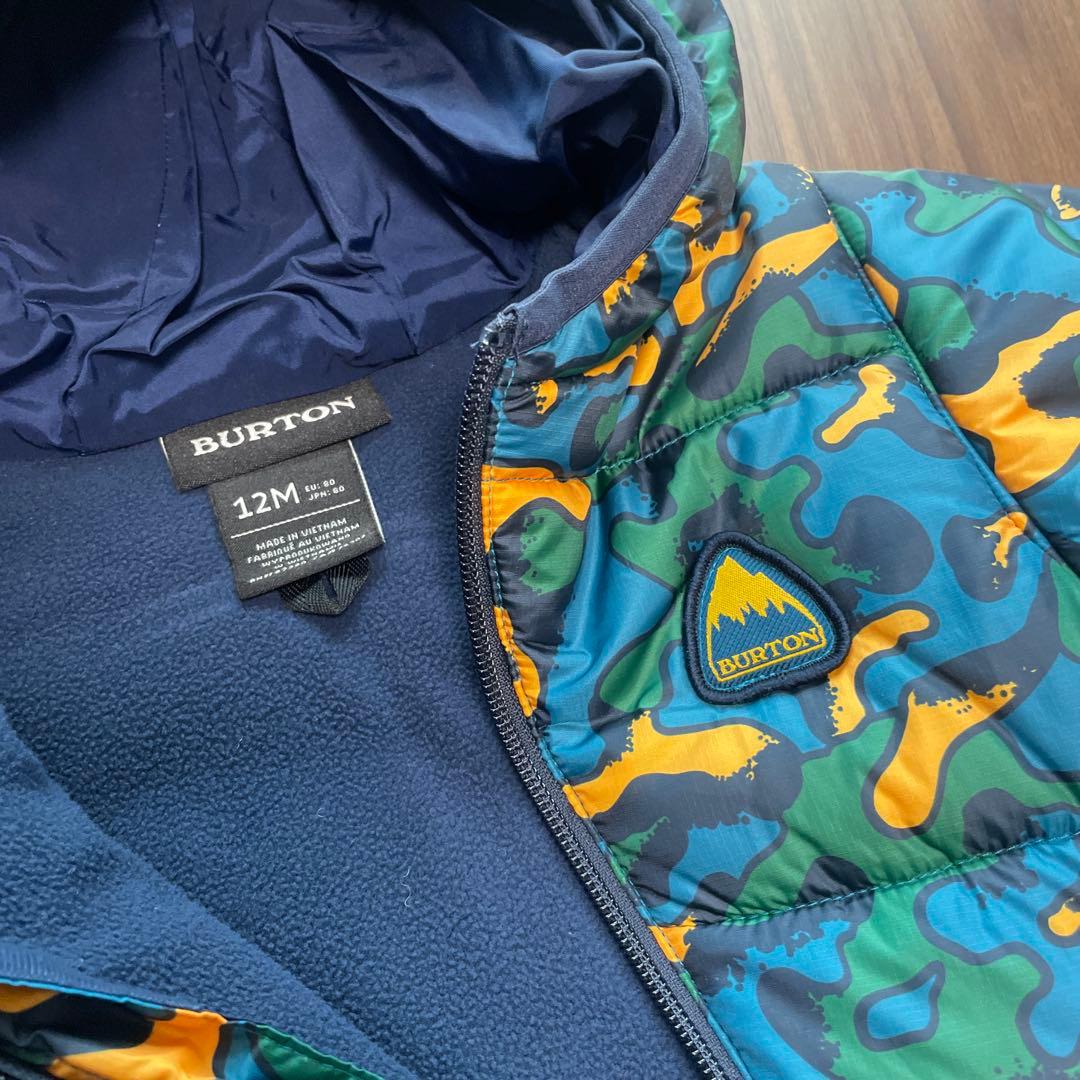 BURTON 迷彩柄 フード付きスキーウェア 12M