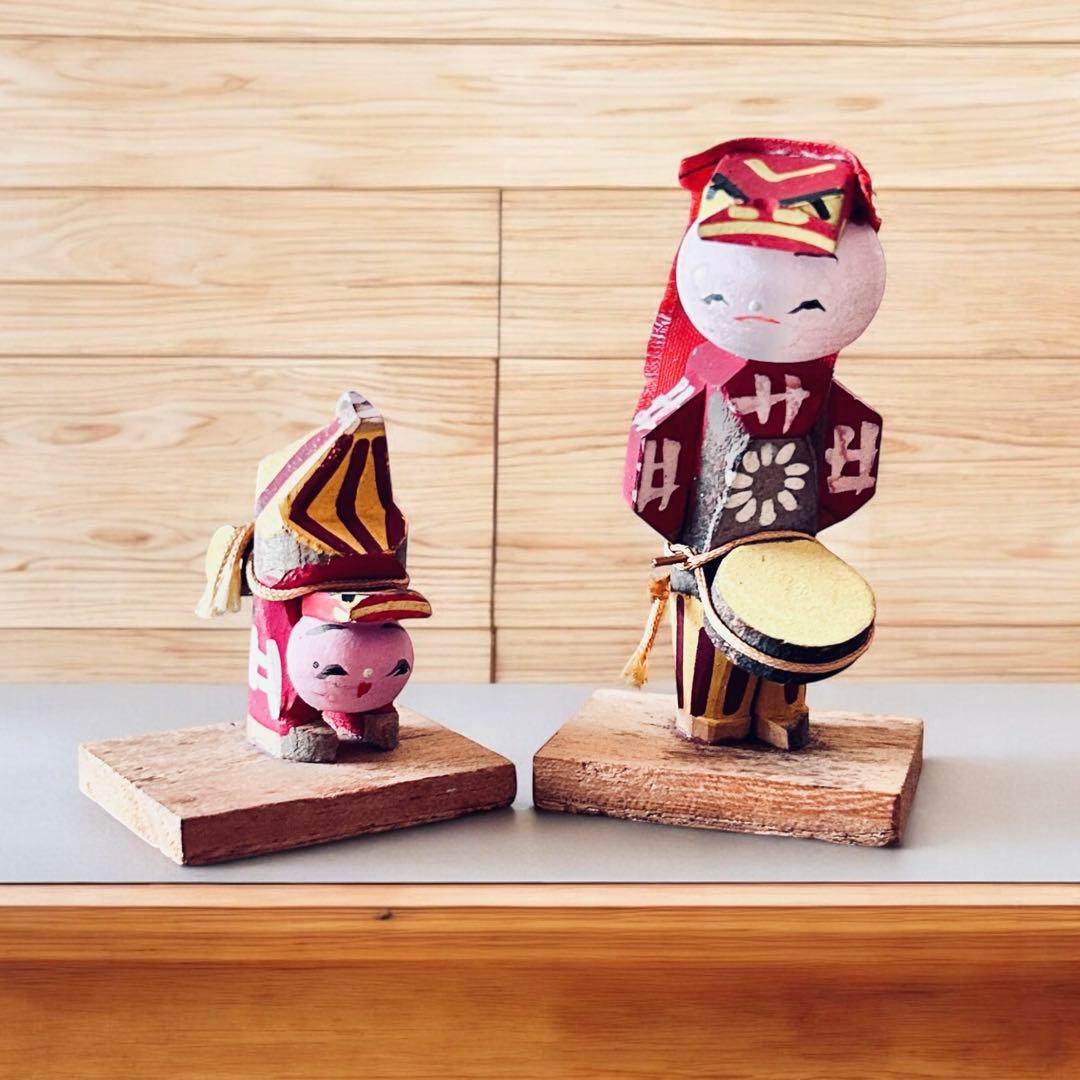 古玩 新潟県 郷土玩具 みなと人形 越後獅子 角兵衛獅子 郷土玩具 農民