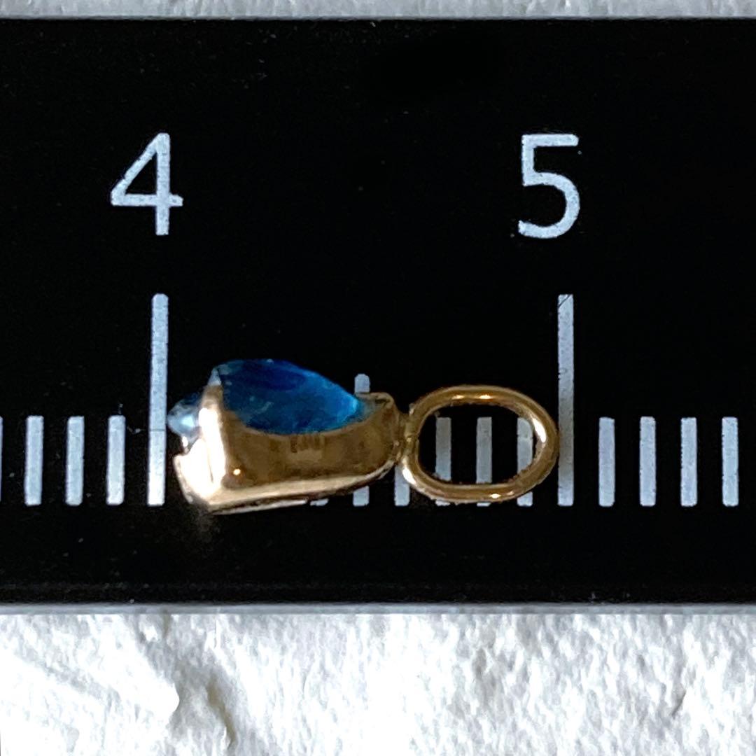 ユークレース原石10金ペンダントトップ（ペアシェイプ）