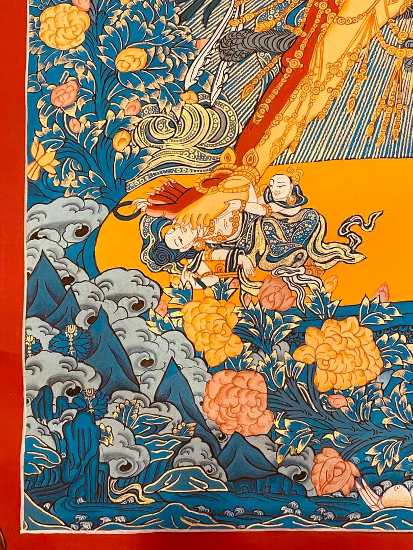 一点物 カーラチャクラ 曼荼羅 時輪金剛 手描き 約76.5 × 約53.5