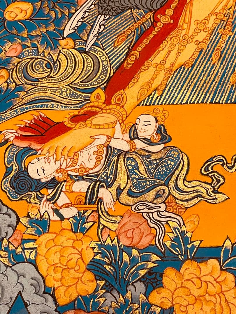 一点物 カーラチャクラ 曼荼羅 時輪金剛 手描き 約76.5 × 約53.5