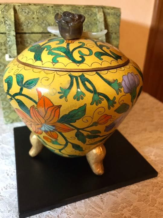 中国景泰藍けいたいらん七宝焼き 香炉 工芸品