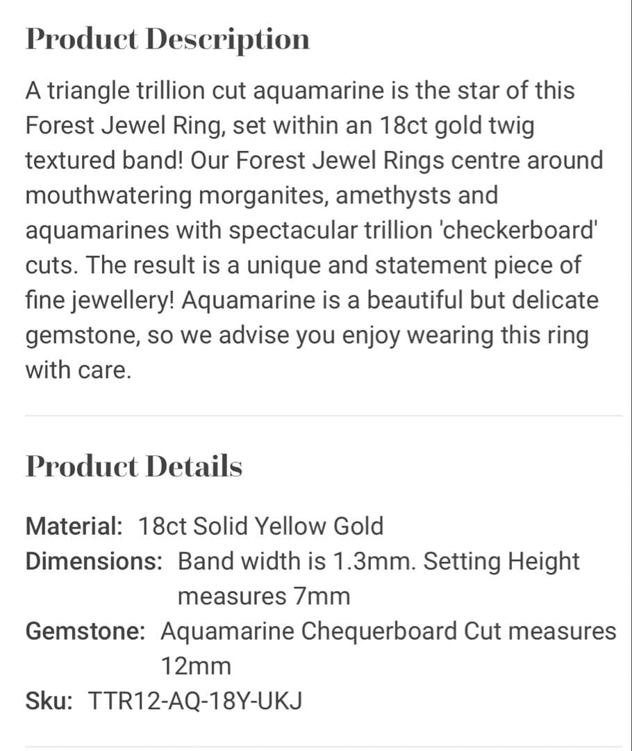 Alex Monroe アクアマリンリング