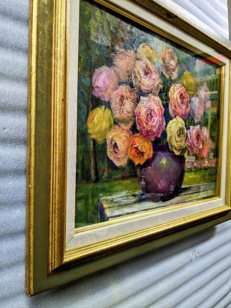 画家haru☆油彩画F６号☆薔薇☆真作☆原画★一点物☆