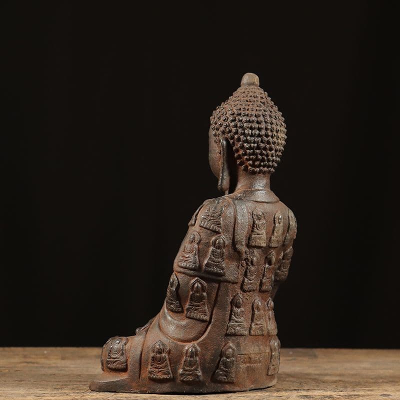 鉄器 鉄仏 千衣仏 釈迦牟尼仏坐像 仏教美術 工芸品 置物