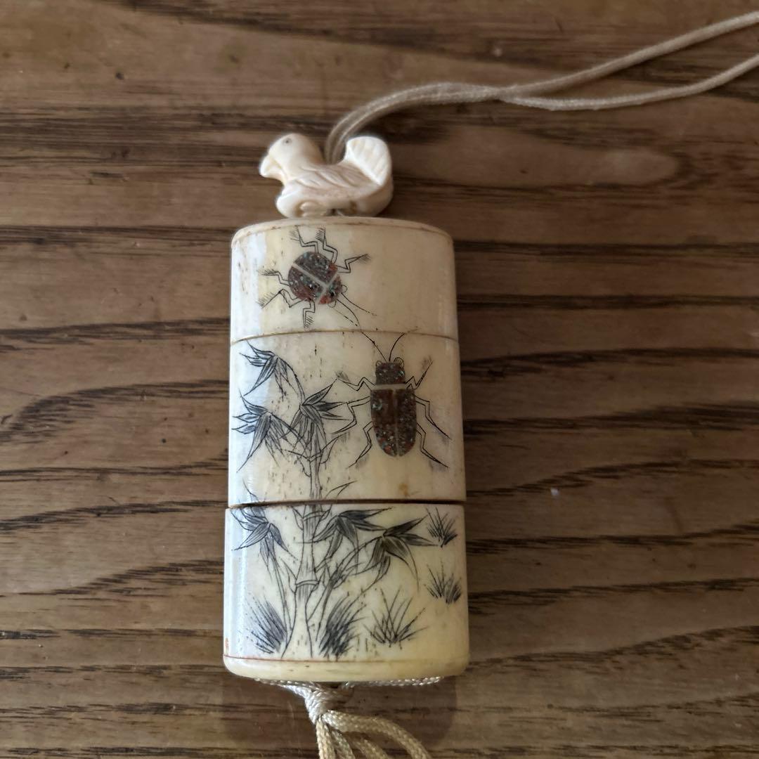 印籠 根付 工芸品 薬入れ アンティーク 骨董 レトロ - メルカリ