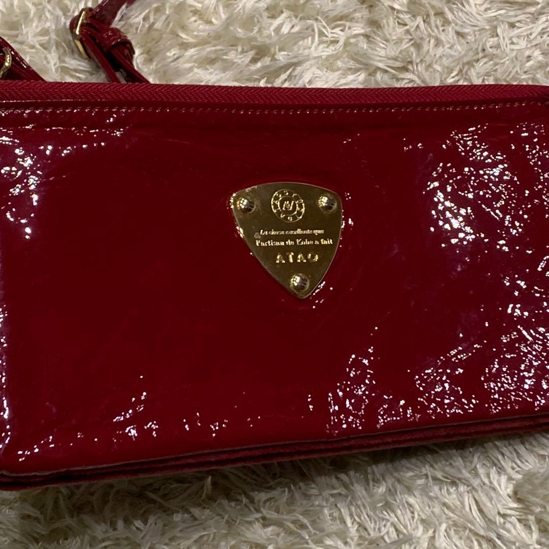 未使用保管品✨ATAO ブーブー お財布ポシェット エナメル レッド