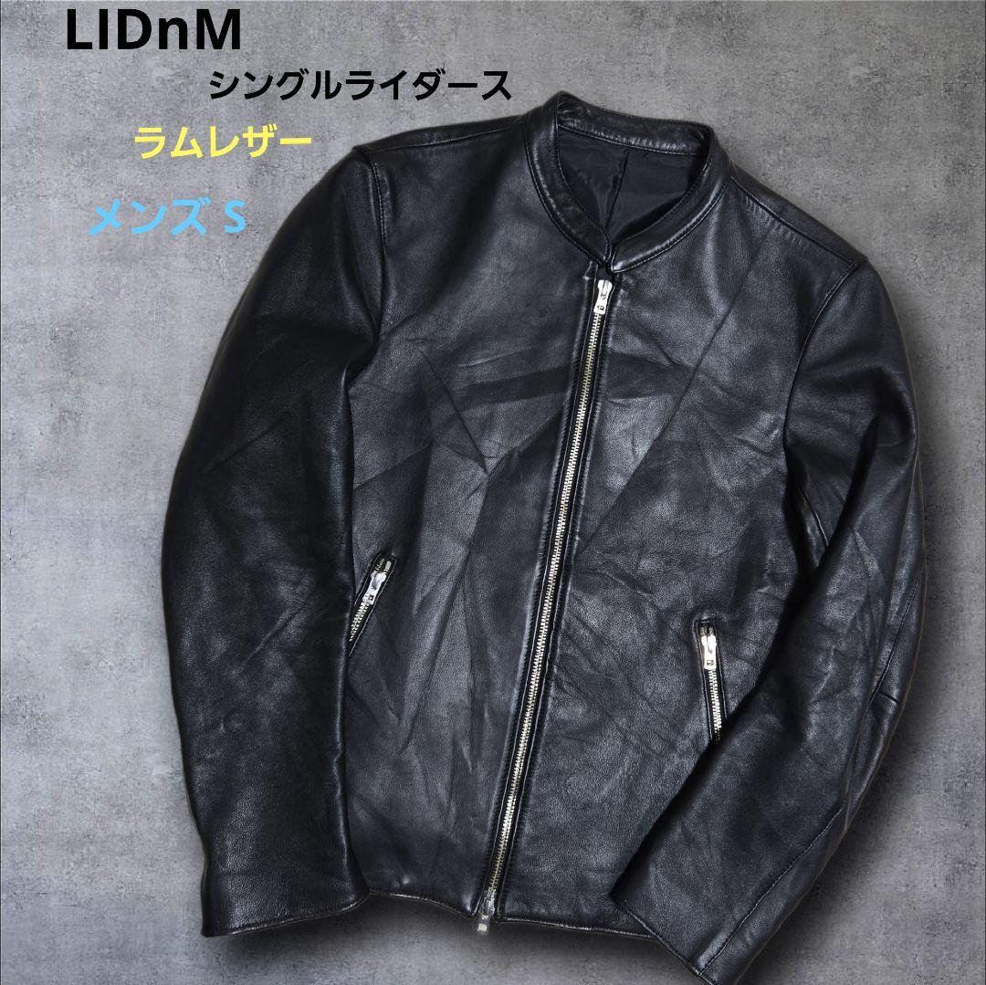 LIDnM リドム ラムレザー ダブルジップ シングルライダース 黒 S