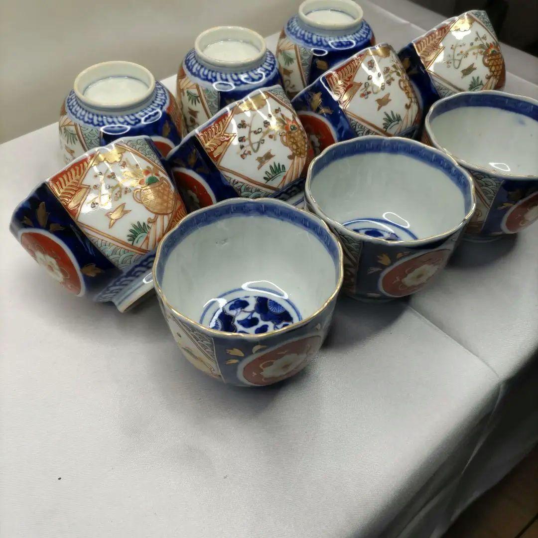 有田焼　伊万里焼　古伊万里　金彩　向付　蕎麦猪口　小鉢　湯呑み　10客セット