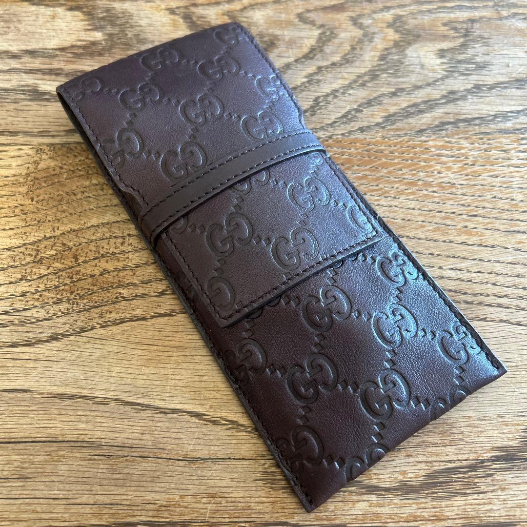 GUCCI グッチ レザー 眼鏡ケース ペンケース