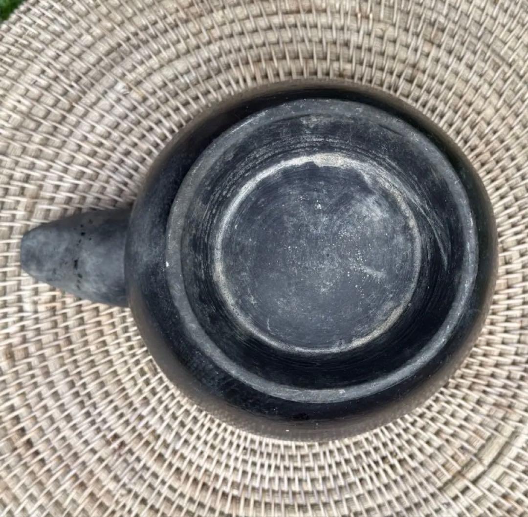 京都 アンティーク 伝統的な漆器ボウル 注ぎ口付き 美術品